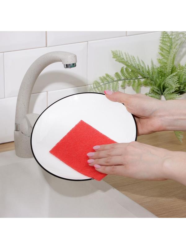 Набор губок-салфеток бытовых «Эффект», 10 шт, 13×9 см, цвет МИКС