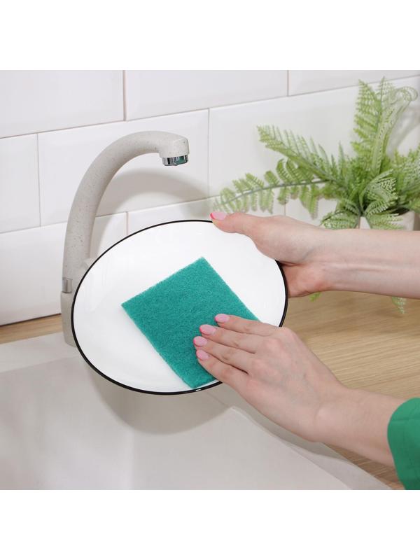 Набор губок-салфеток бытовых «Эффект», 10 шт, 13×9 см, цвет МИКС