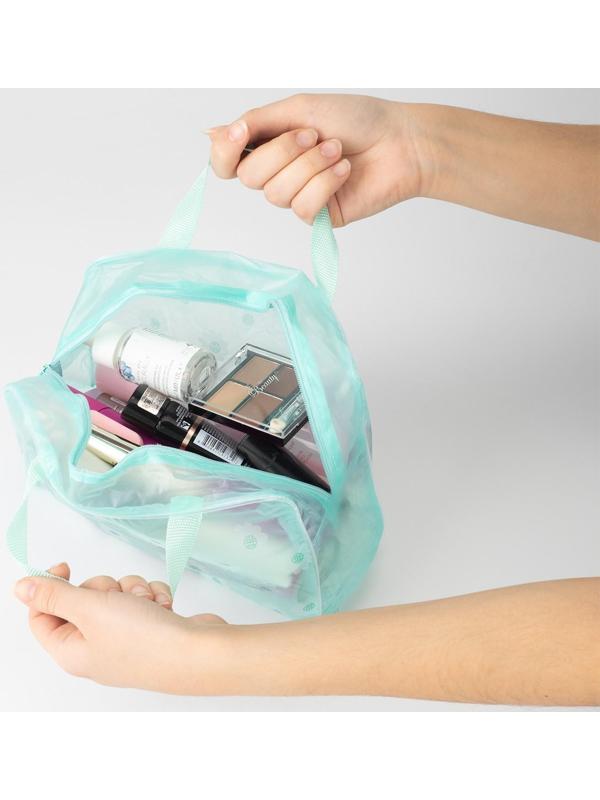 Косметичка на молнии, цвет зелёный