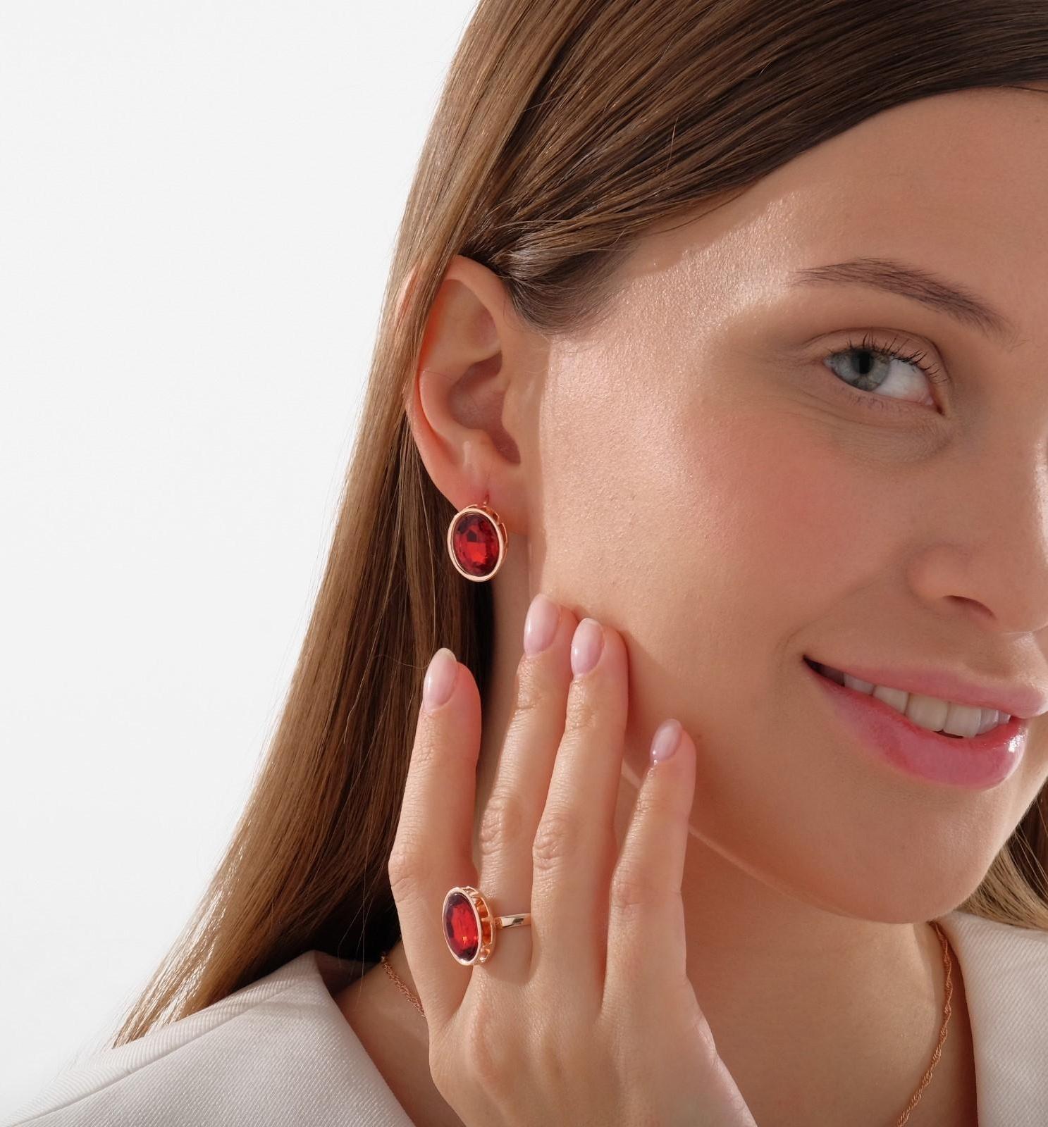 Гарнитур 3 предмета: серьги, кулон, кольцо безразмерное 