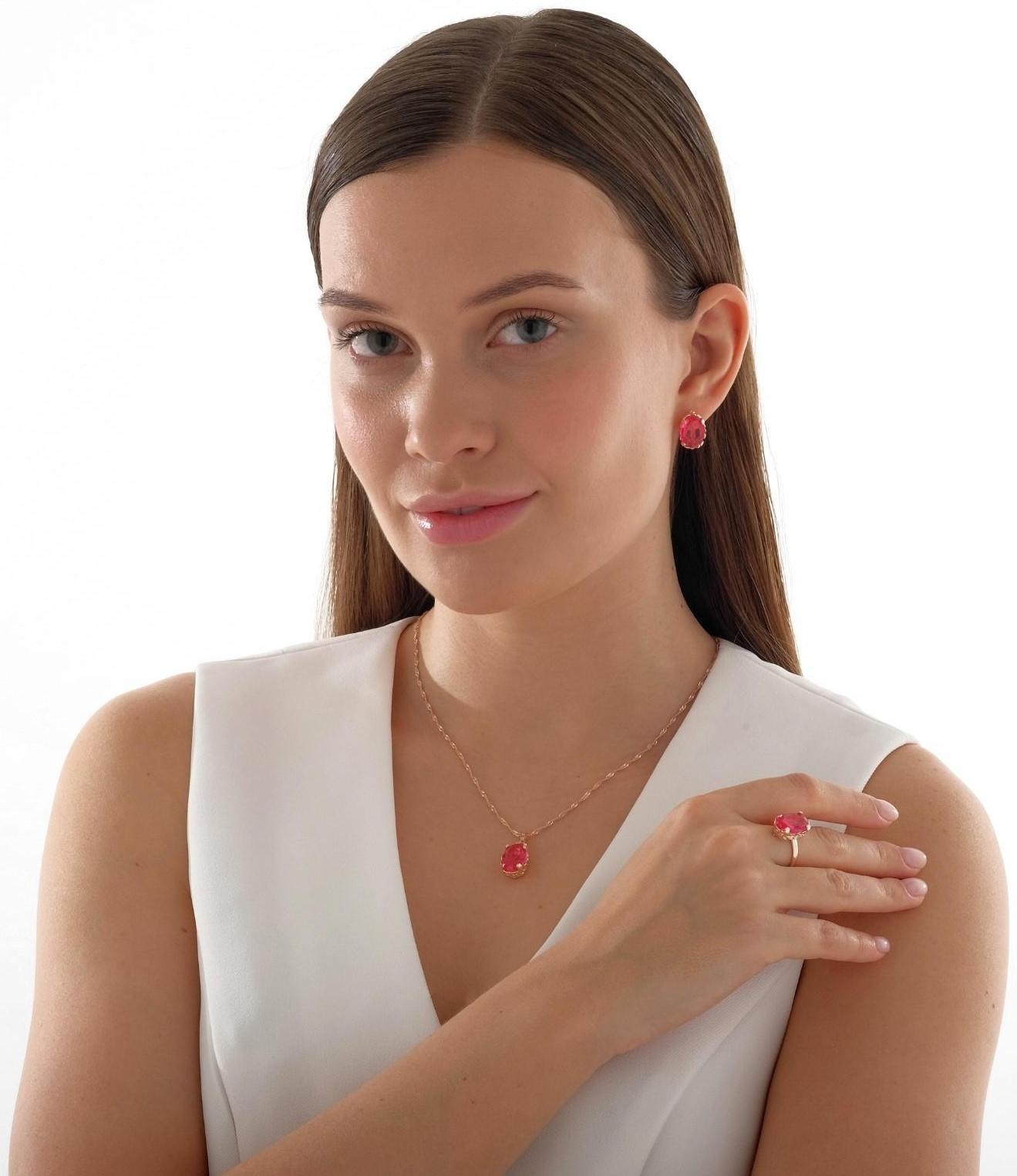 Гарнитур 3 предмета: серьги, кулон, кольцо безразмерное 