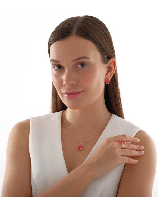 Гарнитур 3 предмета: серьги, кулон, кольцо безразмерное 