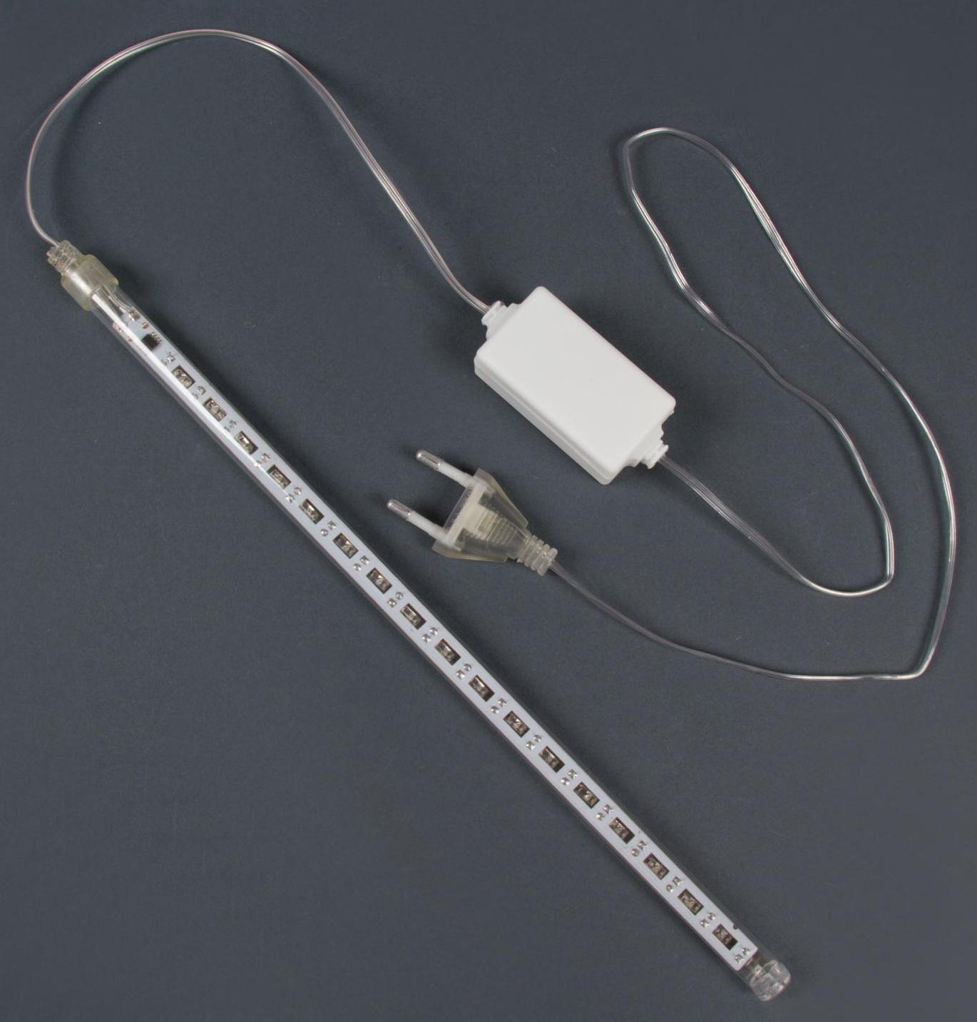 Гирлянда «Сосулька» тающая 0.3 м, IP44, прозрачная нить, 18 LED, свечение белое, переливы, 220 В