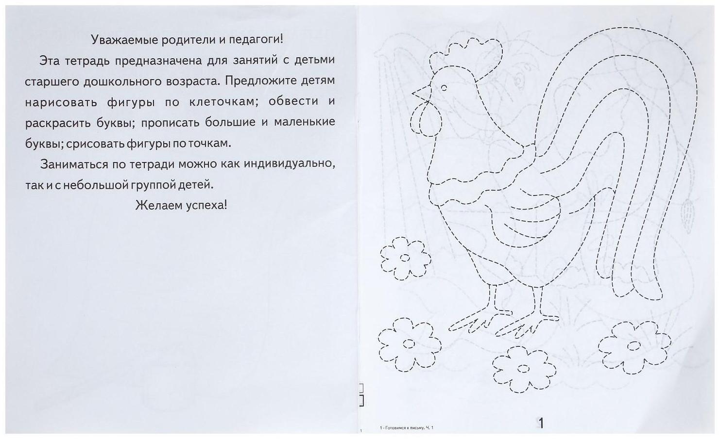Рабочая тетрадь «Готовимся к письму», часть 1