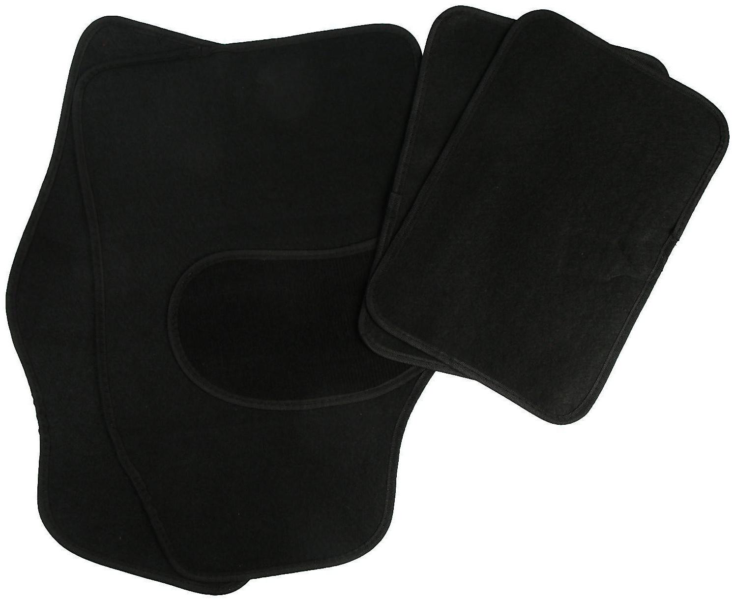 Коврики автомобильные TORSO, ворс, 62×42 см, 43×30 см, черный, набор 4 шт