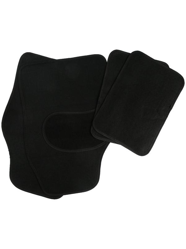 Коврики автомобильные TORSO, ворс, 62×42 см, 43×30 см, черный, набор 4 шт