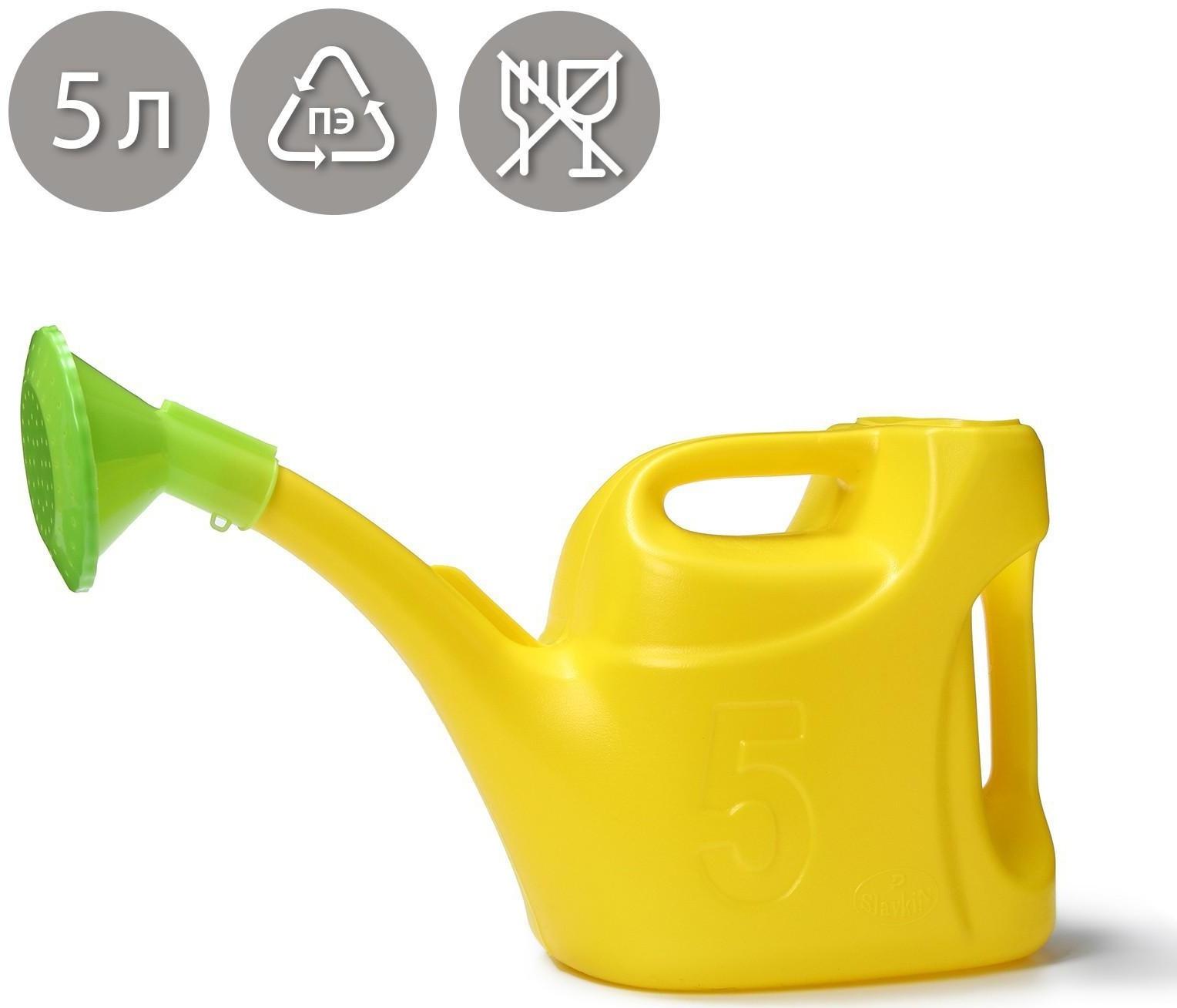 Лейка, 5 л, с рассеивателем, цвет МИКС
