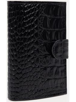 Портмоне на кнопке, для купюр, для карт, для монет, цвет чёрный