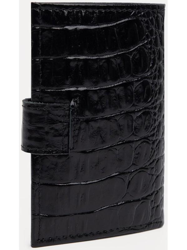 Портмоне на кнопке, для купюр, для карт, для монет, цвет чёрный