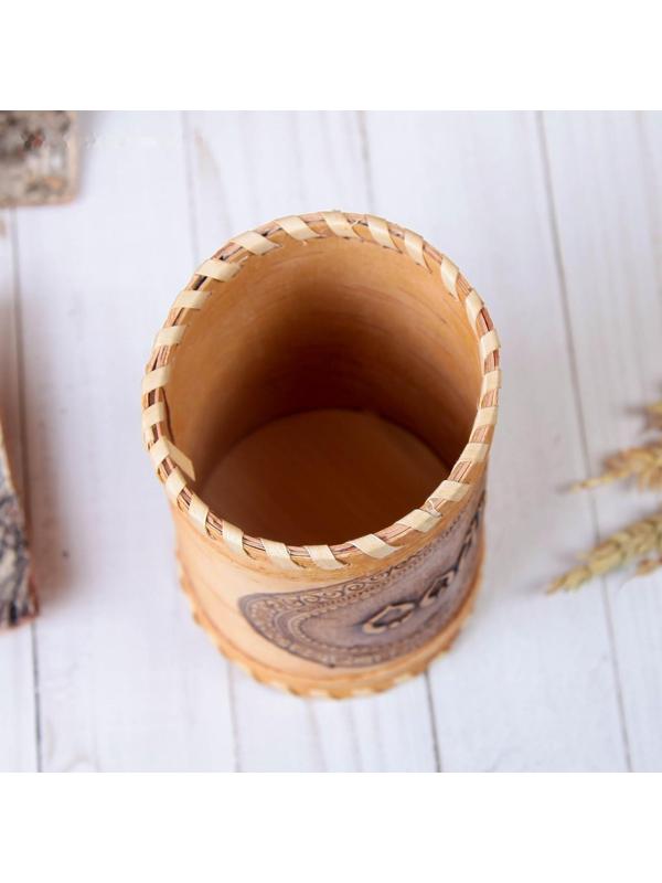 Туес «Соль», 8,5×8,5×12 см, микс, береста