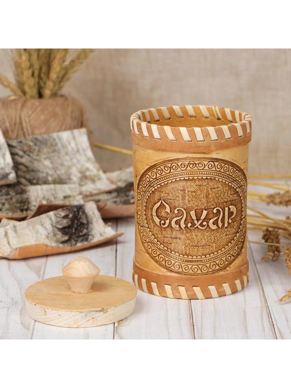 Туес «Сахар», 8×8×14 см