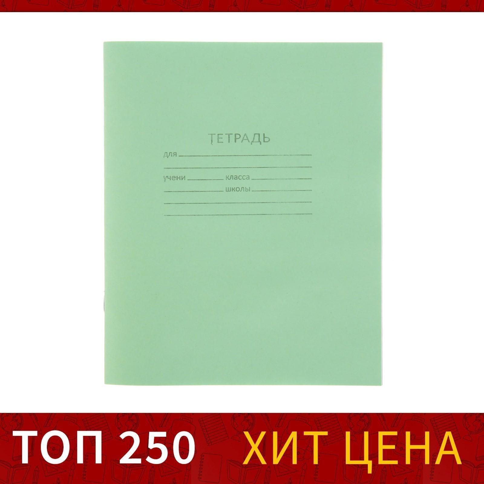 Тетрадь школьная 18 листов в линейку «Зелёная обложка», А5 / 200 шт.