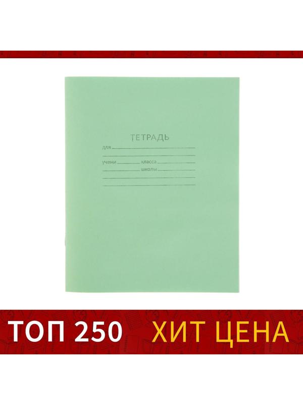 Тетрадь школьная 18 листов в линейку «Зелёная обложка», А5 / 200 шт.