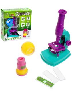 Набор биолога 6 предметов: микроскоп, 2 калейдоскопа, 2 пустых слайда, образец клеток