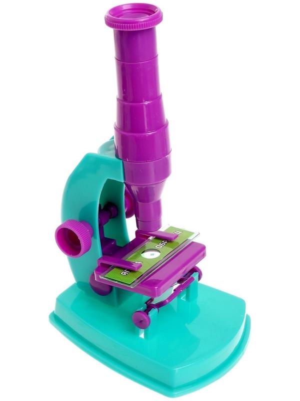 Набор биолога 6 предметов: микроскоп, 2 калейдоскопа, 2 пустых слайда, образец клеток