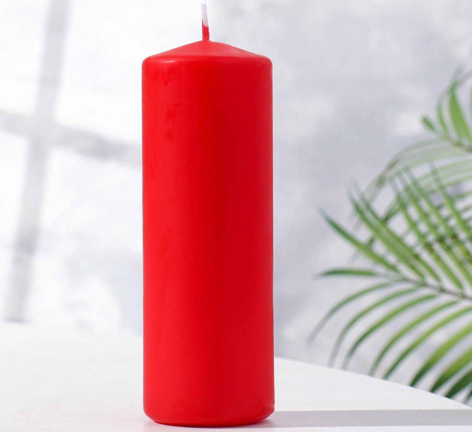 Свеча классическая 5*15 см, красная, лакированная
