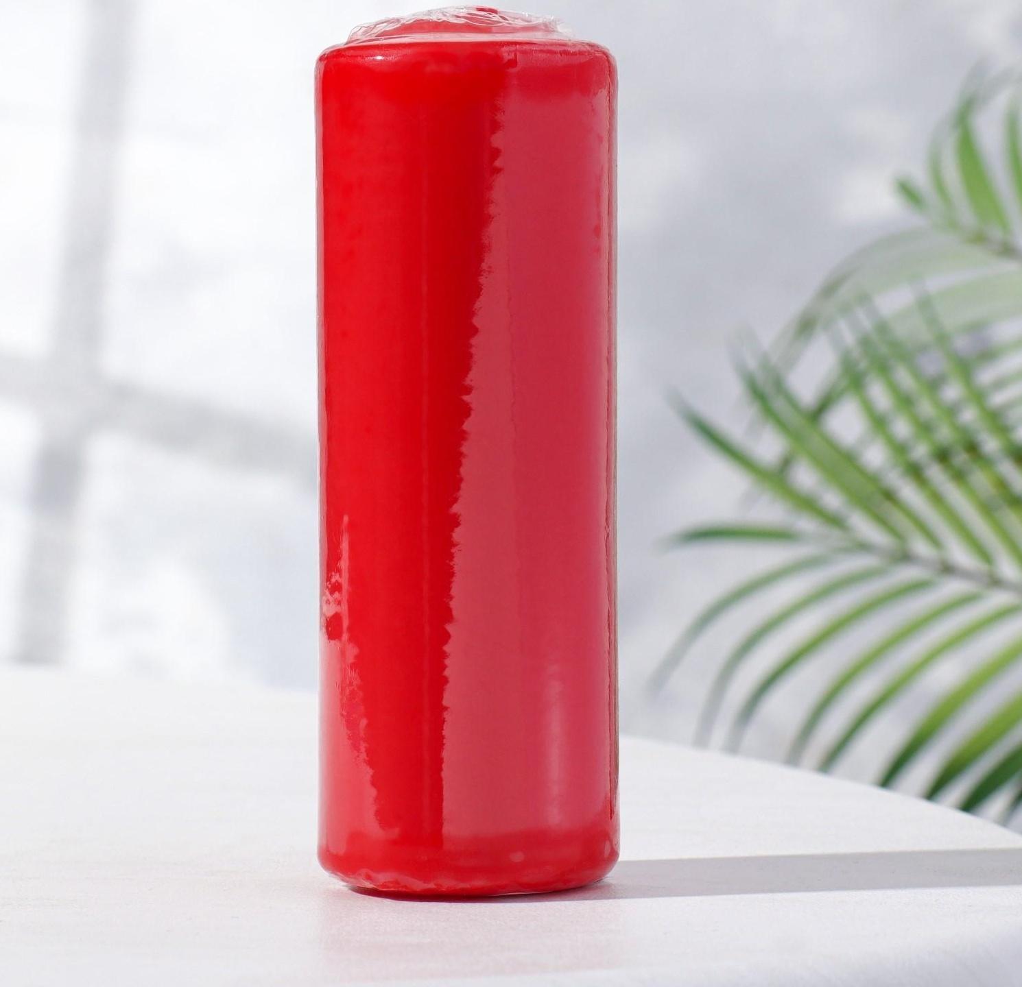 Свеча классическая 5*15 см, красная, лакированная