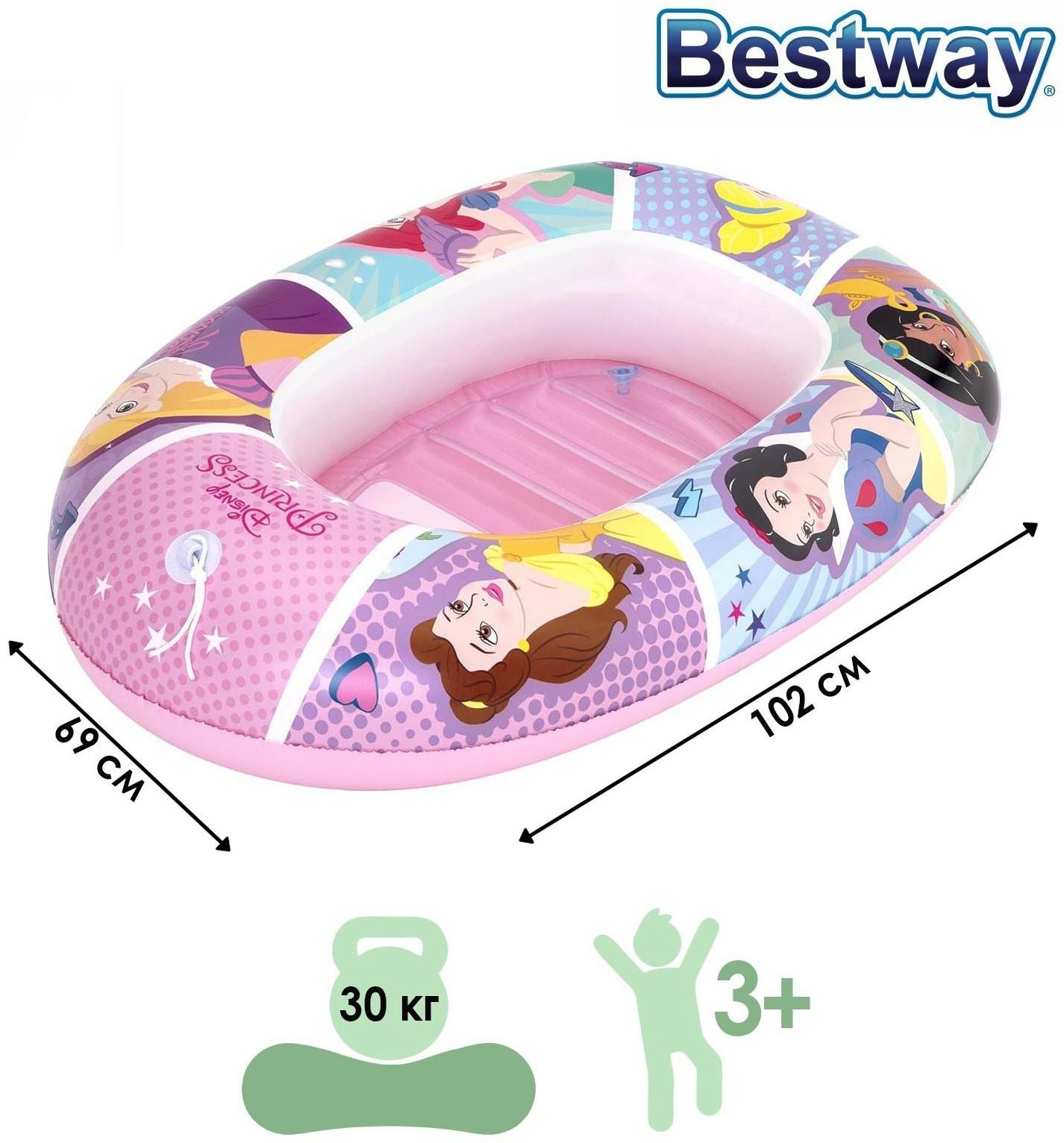 Лодочка надувная Princess, 102 х 69 см, от 3-6 лет, цвета микс, 91044 Bestway