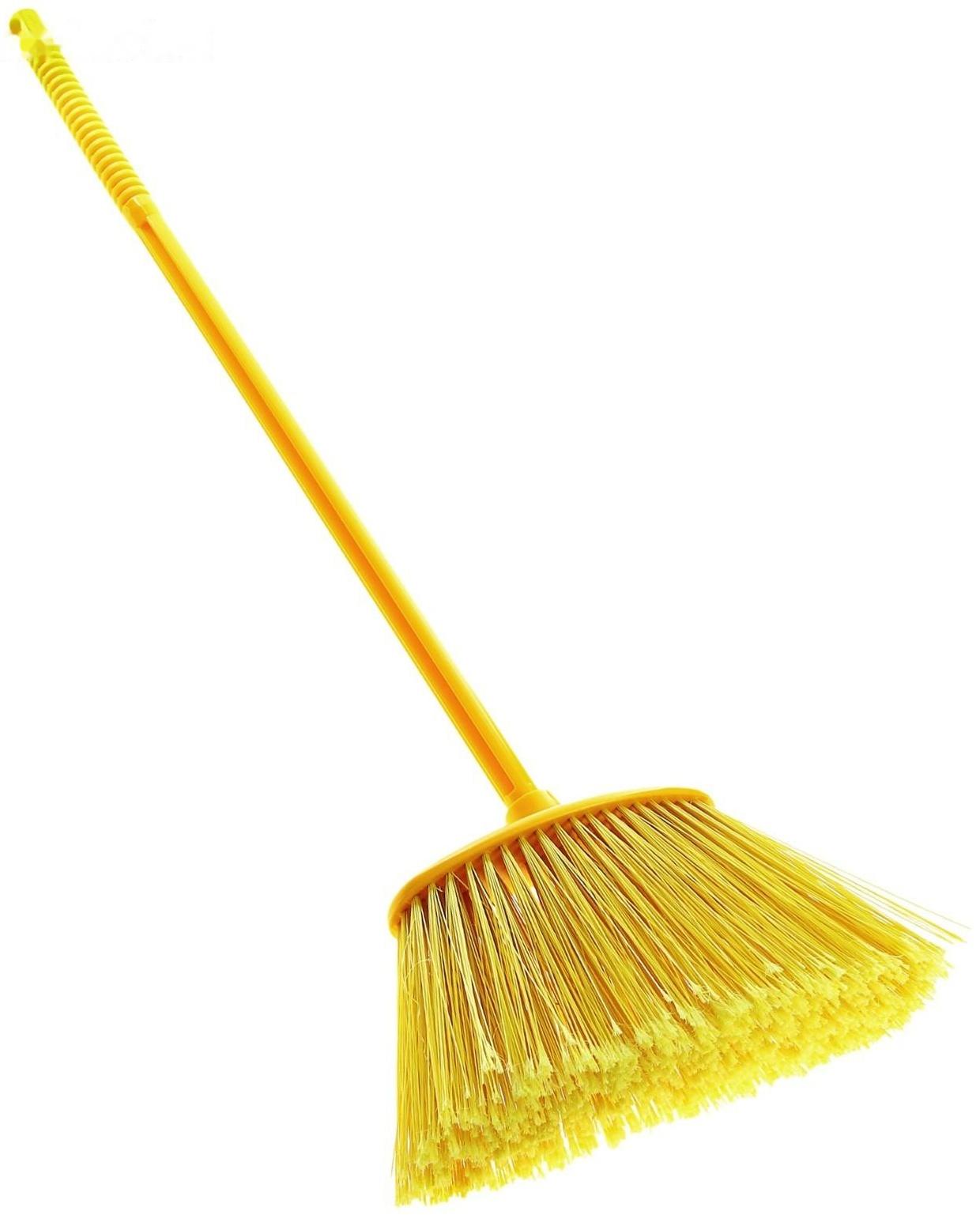 Метла с черенком жёсткая «Комфорт-люкс», цвет МИКС