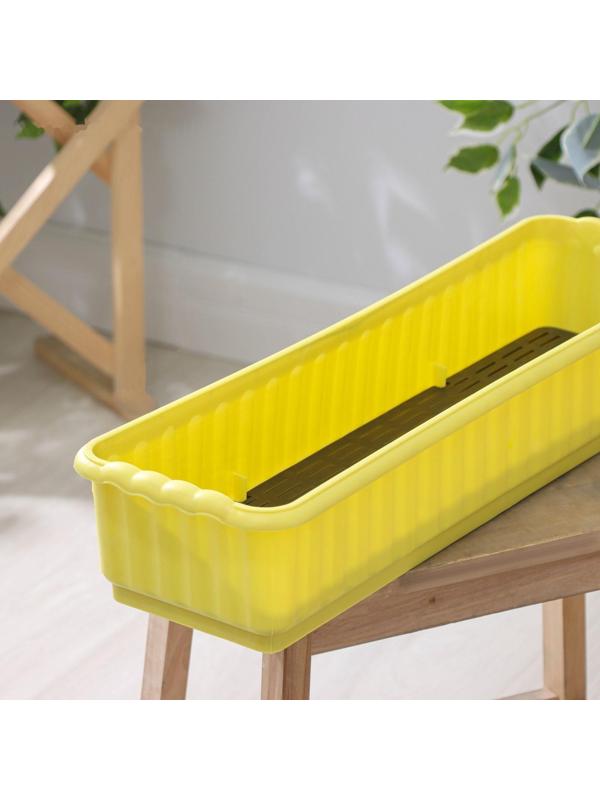 Ящик для цветов с дренажной решёткой, цвет МИКС