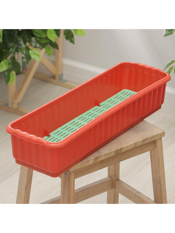 Ящик для цветов с дренажной решёткой, цвет МИКС