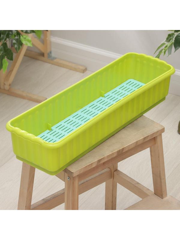 Ящик для цветов с дренажной решёткой, цвет МИКС