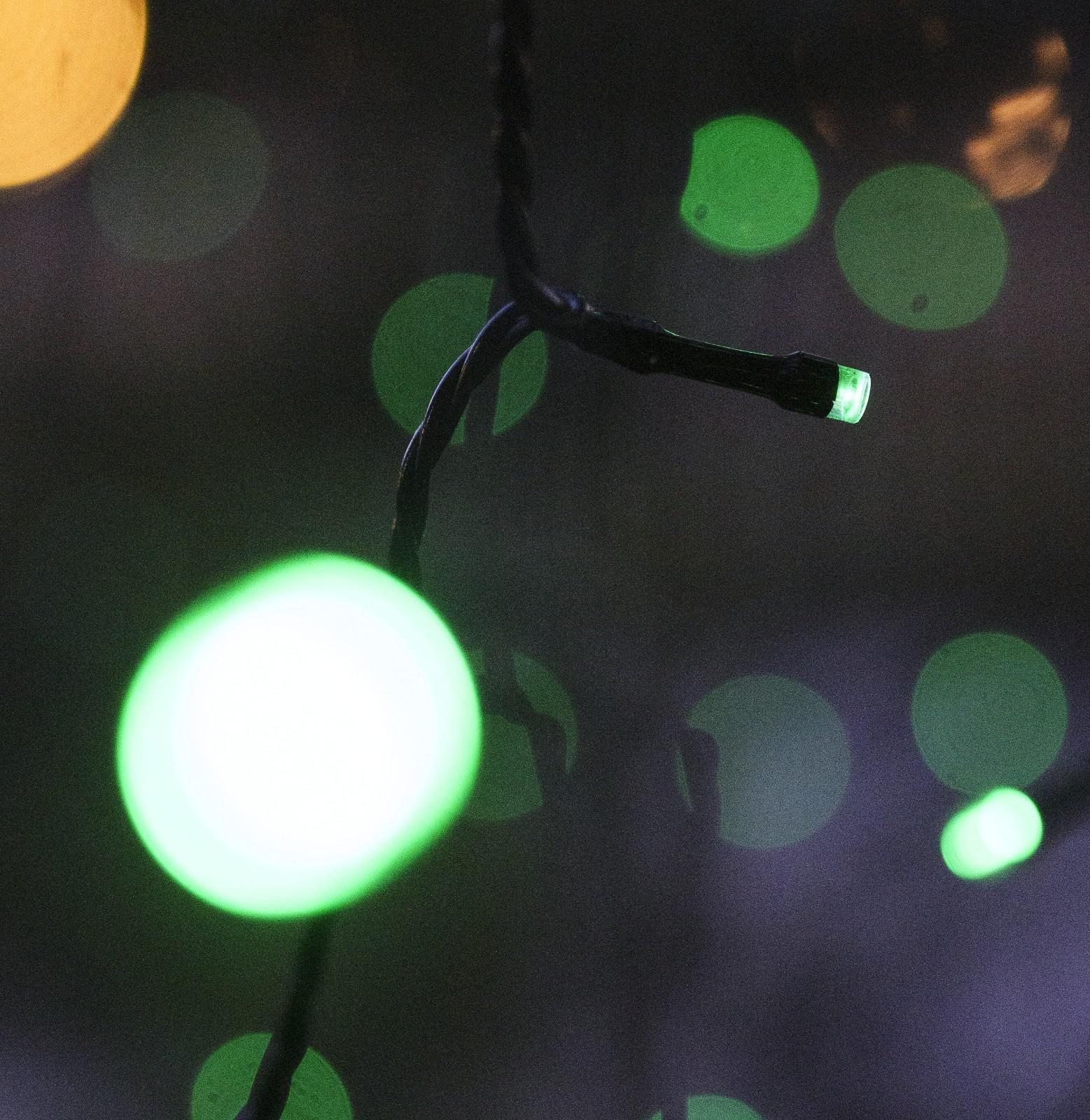 Гирлянда «Нить» 20 м, IP44, тёмная нить, 200 LED, свечение зелёное, 8 режимов, 220 В