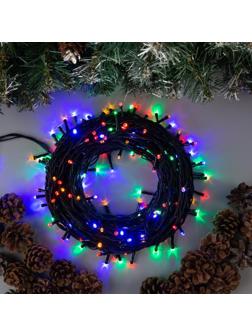 Гирлянда «Нить» 20 м, IP44, тёмная нить, 200 LED, свечение мульти, 8 режимов, 220 В