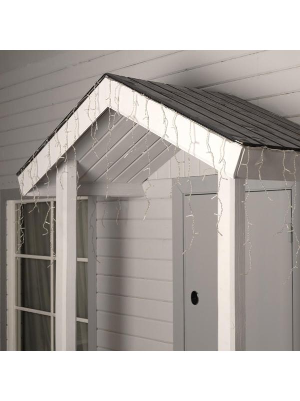 Гирлянда «Бахрома» 4 × 0.6 м, IP44, прозрачная нить, 180 LED, свечение белое, 8 режимов, 220 В