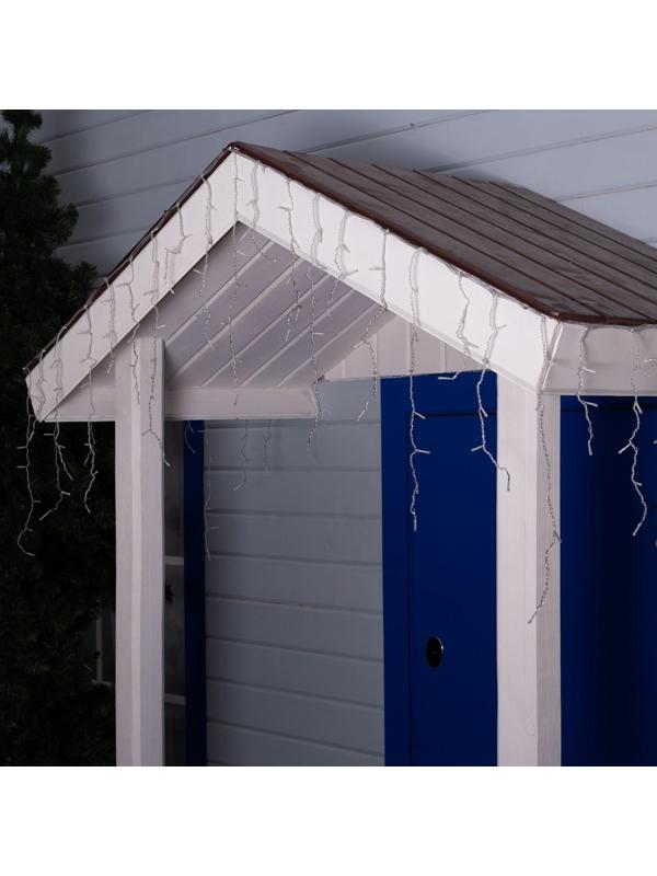 Гирлянда «Бахрома» 4 × 0.6 м, IP44, прозрачная нить, 180 LED, свечение синее, 8 режимов, 220 В