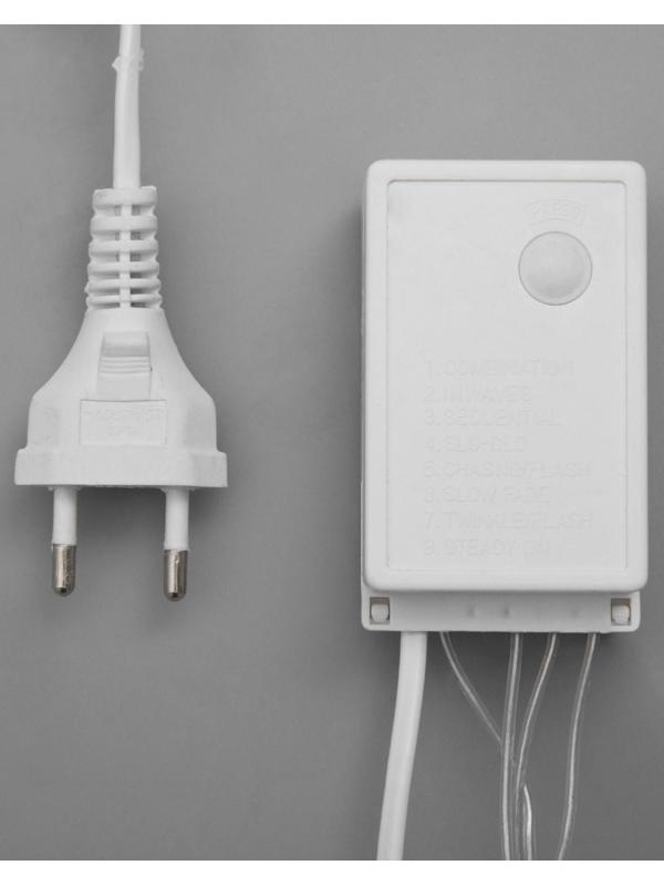 Гирлянда «Бахрома» 4 × 0.6 м, IP44, прозрачная нить, 180 LED, свечение синее, 8 режимов, 220 В