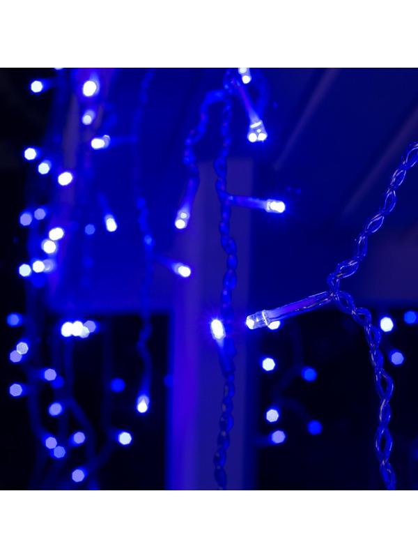 Гирлянда «Бахрома» 4 × 0.6 м, IP44, прозрачная нить, 180 LED, свечение синее, 8 режимов, 220 В