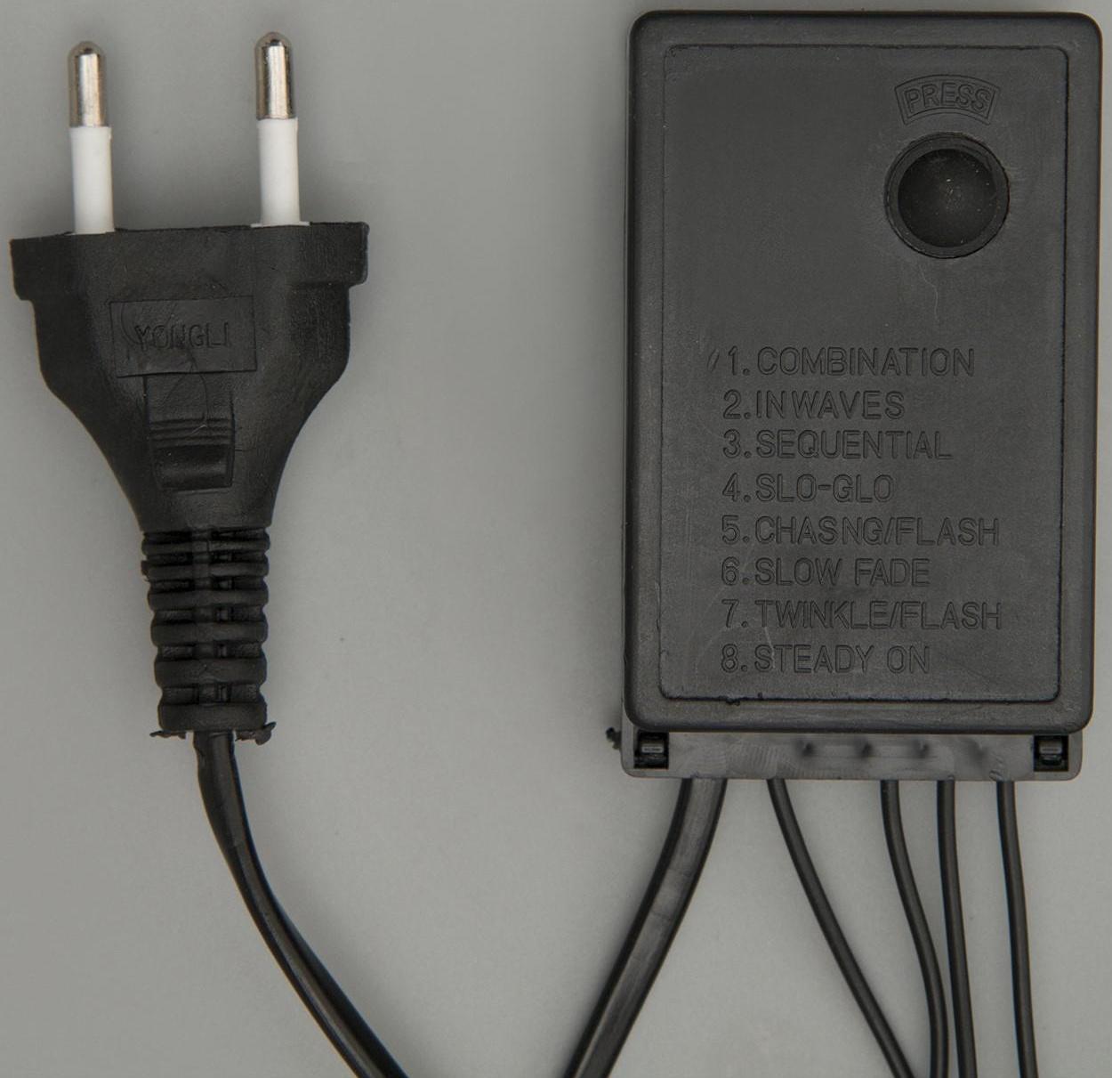 Гирлянда «Бахрома» 4 × 0.6 м, IP44, тёмная нить, 180 LED, свечение белое, 8 режимов, 220 В