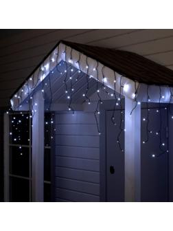 Гирлянда «Бахрома» 4 × 0.6 м, IP44, тёмная нить, 180 LED, свечение белое, 8 режимов, 220 В