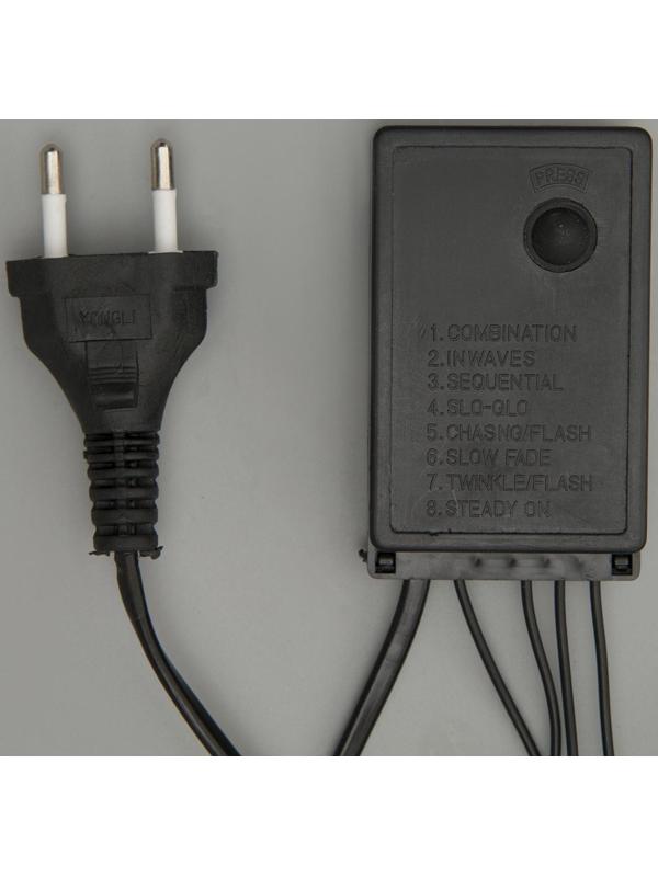 Гирлянда «Бахрома» 4 × 0.6 м, IP44, тёмная нить, 180 LED, свечение белое, 8 режимов, 220 В