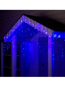 Гирлянда «Бахрома» 4 × 0.6 м, IP44, тёмная нить, 180 LED, свечение синее, 8 режимов, 220 В