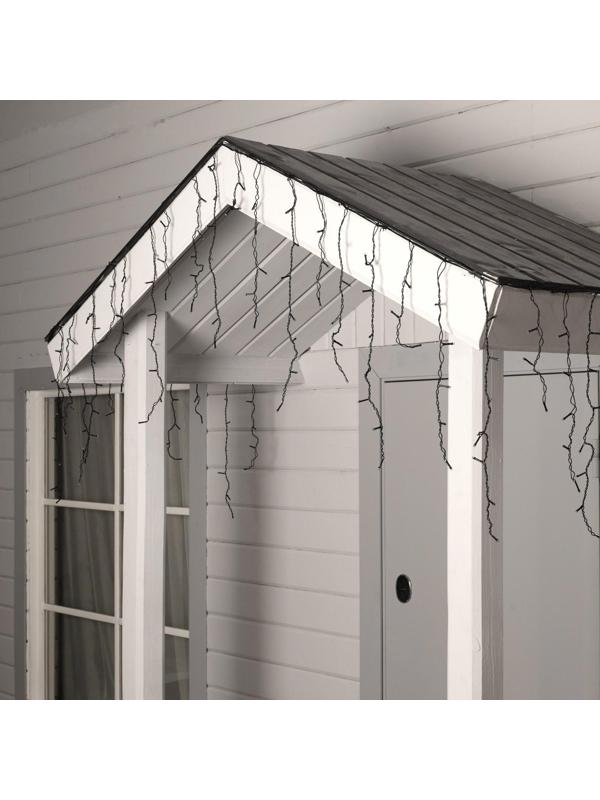 Гирлянда «Бахрома» 4 × 0.6 м, IP44, тёмная нить, 180 LED, свечение синее, 8 режимов, 220 В