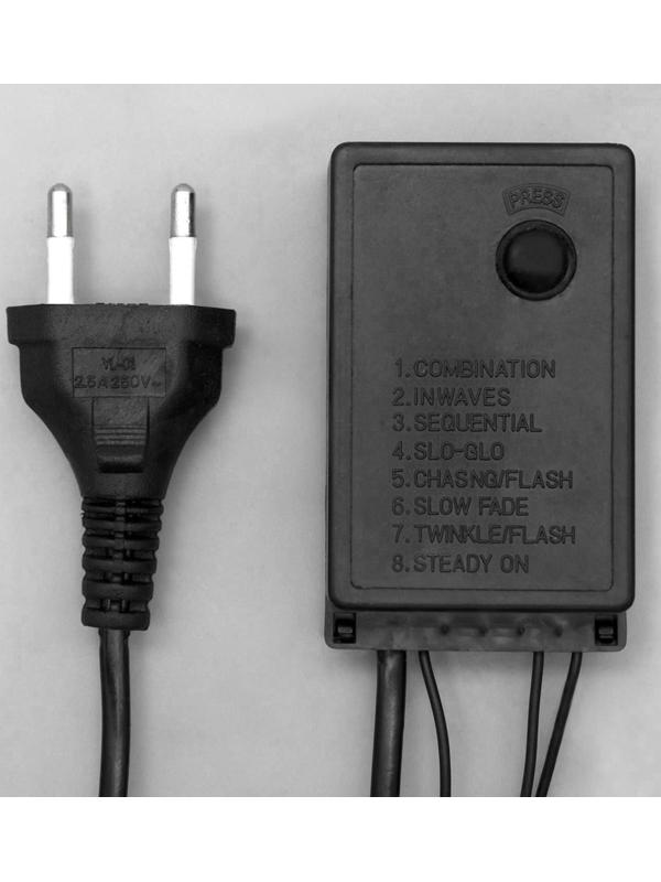 Гирлянда «Бахрома» 4 × 0.6 м, IP44, тёмная нить, 180 LED, свечение синее, 8 режимов, 220 В