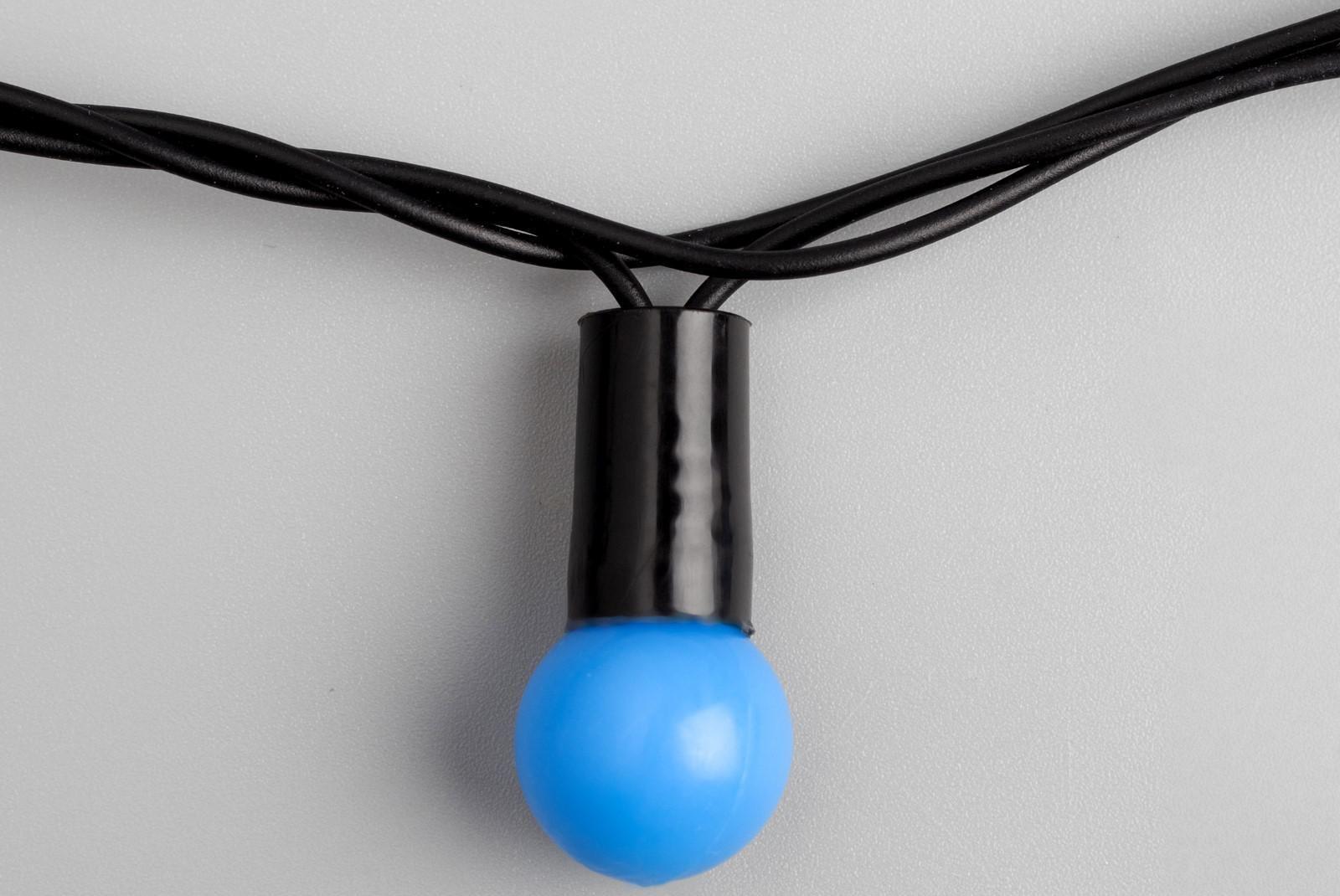 Гирлянда «Нить» 20 м с насадками «Шарики 1.5 см», IP44, тёмная нить, 200 LED, свечение синее, 8 режимов, 220 В