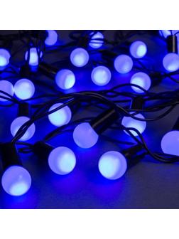 Гирлянда «Нить» 20 м с насадками «Шарики 1.5 см», IP44, тёмная нить, 200 LED, свечение синее, 8 режимов, 220 В