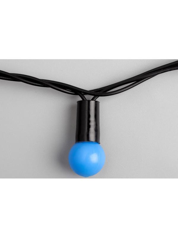 Гирлянда «Нить» 20 м с насадками «Шарики 1.5 см», IP44, тёмная нить, 200 LED, свечение синее, 8 режимов, 220 В