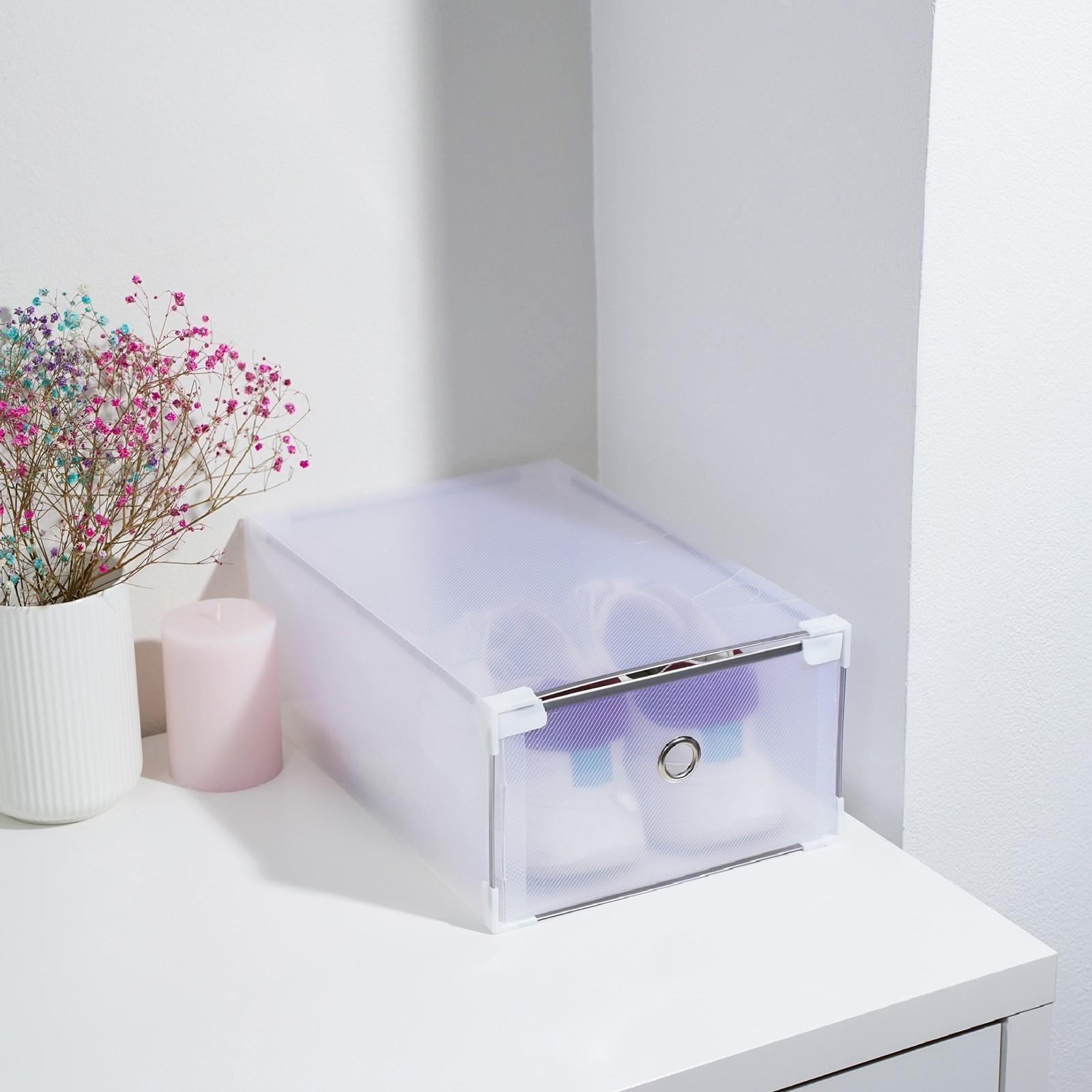 Короб для хранения выдвижной «Моно», 34×22×13 см, цвет белый