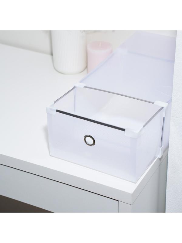 Короб для хранения выдвижной «Моно», 34×22×13 см, цвет белый