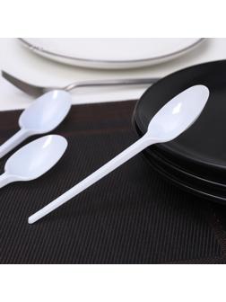 Набор ложек одноразовых, 16,5 см, 12 шт, цвет белый