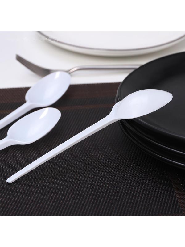 Набор ложек одноразовых, 16,5 см, 12 шт, цвет белый