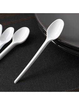 Набор одноразовых ложек чайных, 12,5 см, 12 шт, цвет белый