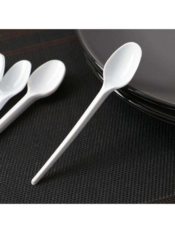 Набор одноразовых ложек чайных, 12,5 см, 12 шт, цвет белый