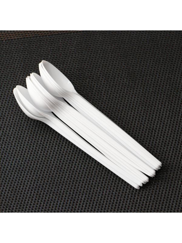 Набор одноразовых ложек чайных, 12,5 см, 12 шт, цвет белый