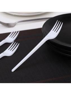 Набор одноразовых вилок, 16,5 см, 12 шт, цвет белый