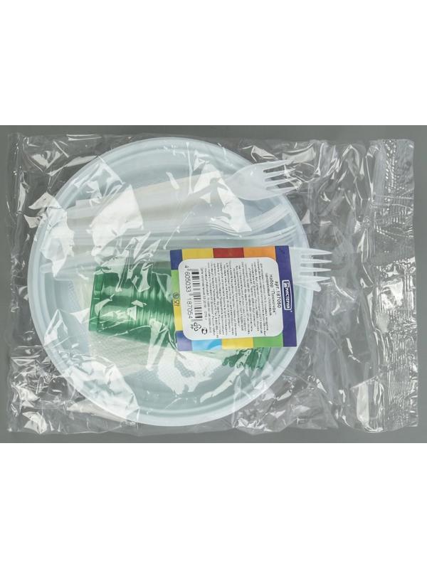 Набор одноразовой посуды на 6 персон «Пикничок», цвет МИКС